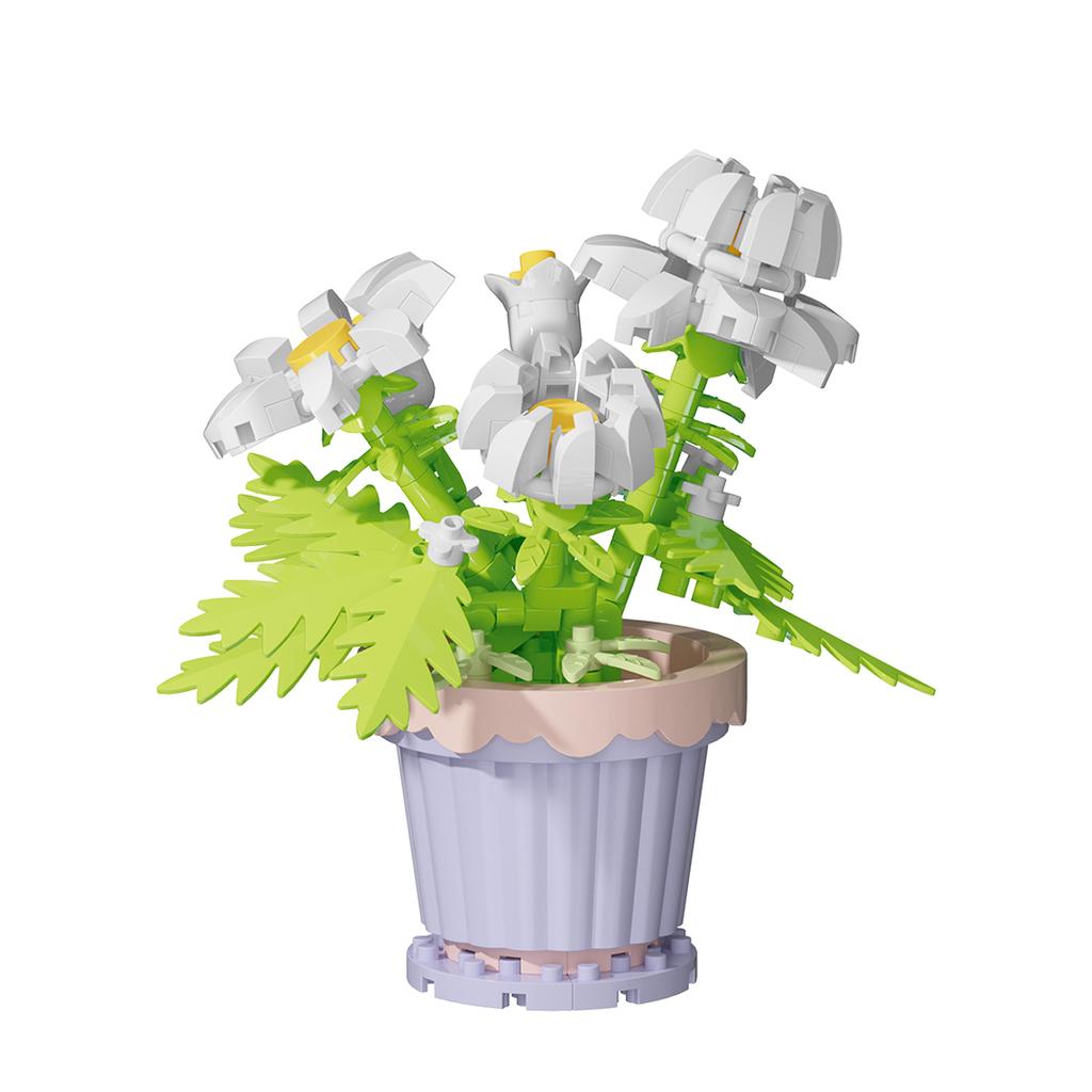 1PC Mini Succulent Flower Pot Building Blocks Simulation Flower Assembling Brick Model Kids Toys Home Decoration Collection Gift