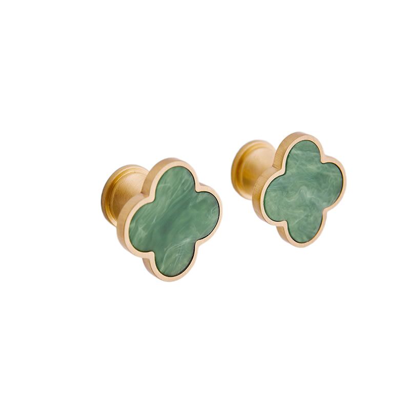 Handles Drawer Cabinet Furniture Kitchen Handles for Cabinet Knob Door Drawer Furniture Kitchen Knob Four-Leaf Clover Diamond
