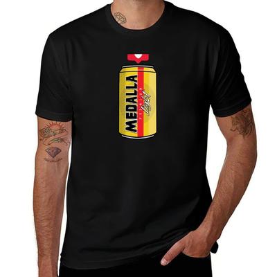 Medalla Light Beer T-Shirt Anime T Shirts Oversize Cotton T Shirt Pack T Shirts for Man Slim Fit T-Shirt