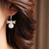 Wedding Bride Bow Pearl Long Earrings Simulation Freshwater Pearl Ear Hook Drop Earrings  Female