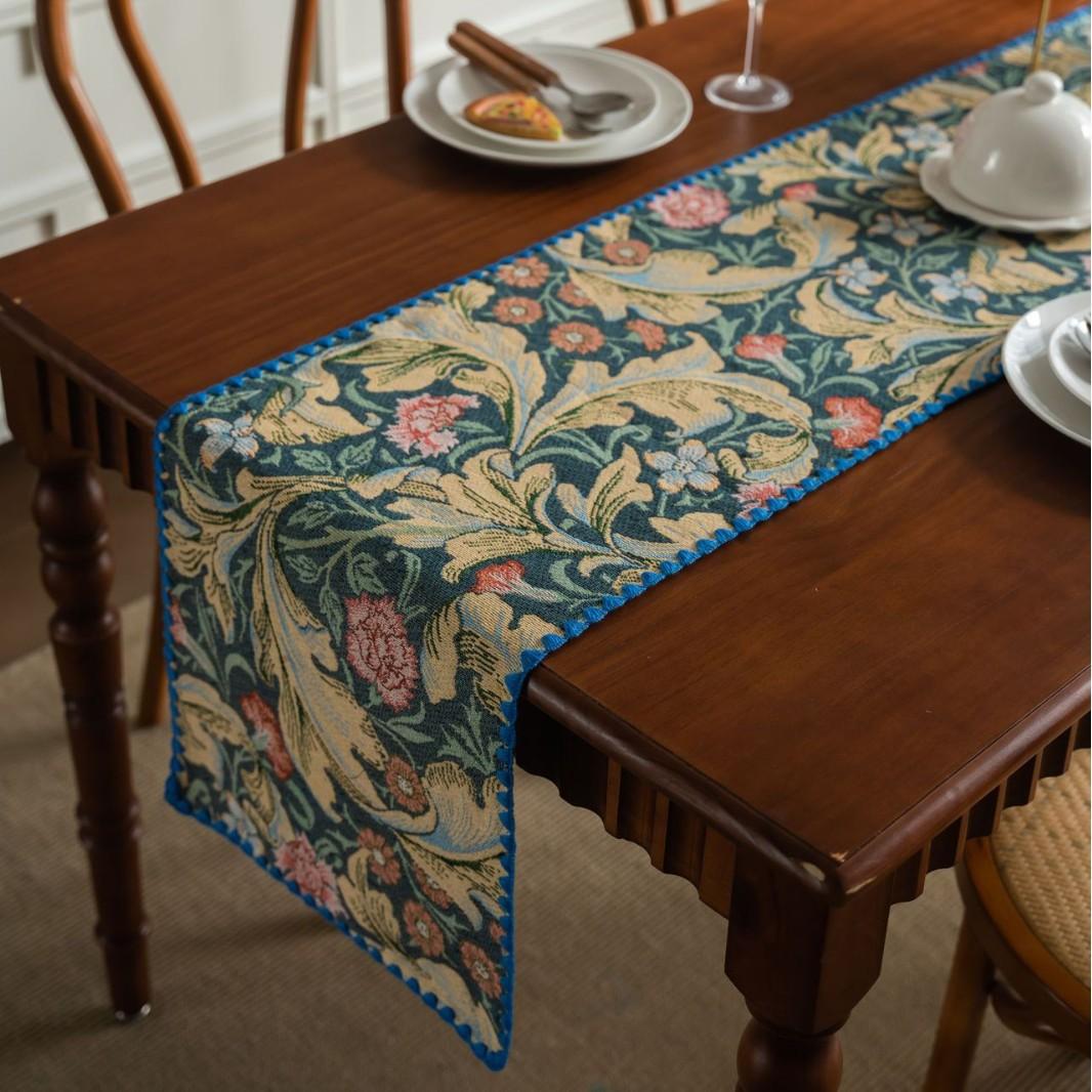 

Жаккардовая вышитая скатерть-дорожка Цветы кантри Декор стола Многоразовая Домашняя Кухня Обеденный стол Скатерти-дорожки Украшения для вечеринок 30x120CM