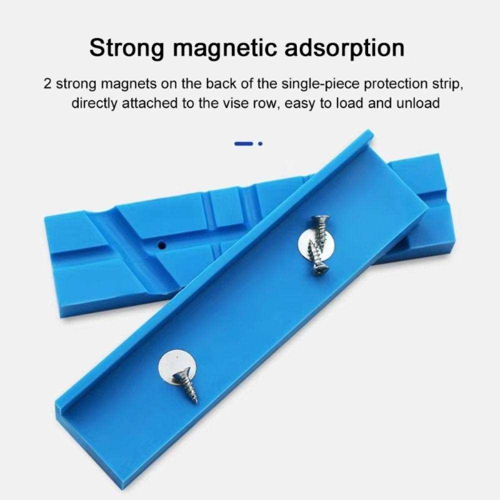 Blue Rubber Vise Jaw Pads Magnetic Rubber Vise Protector Vise Protection Strip  Mill Clamps