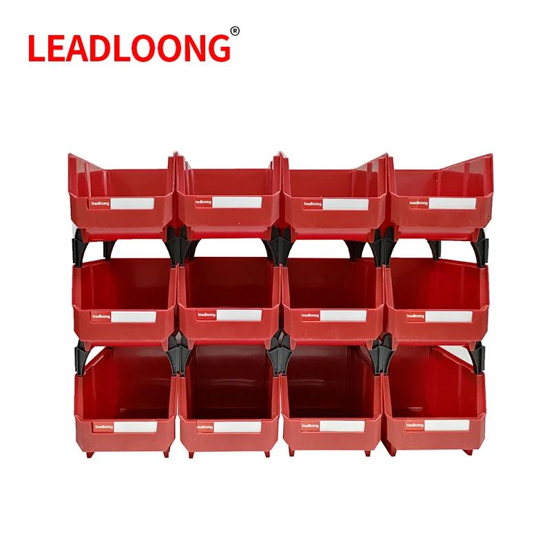 Plastic Stackable Storage Bins Screw Storage Boxes Stackable Bin Parts Organizer Garage Storage Bins (9pcs)