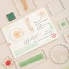 Clear Acrylic Stamp Handle and Palette for Journaling with Student Stickers and Stamps.