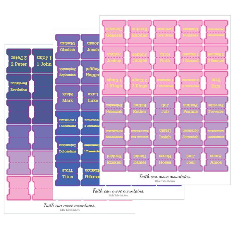 3 Sheets(90Pcs) Bible Tabs Large Print And Easy-To-Read Bible Journaling Supplies Self-Adhesive Index Label Sticker Stationery