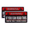 2Pcs Warning Car Sticker If You Can Read This Youre Too Close Pvc Funny Decal
