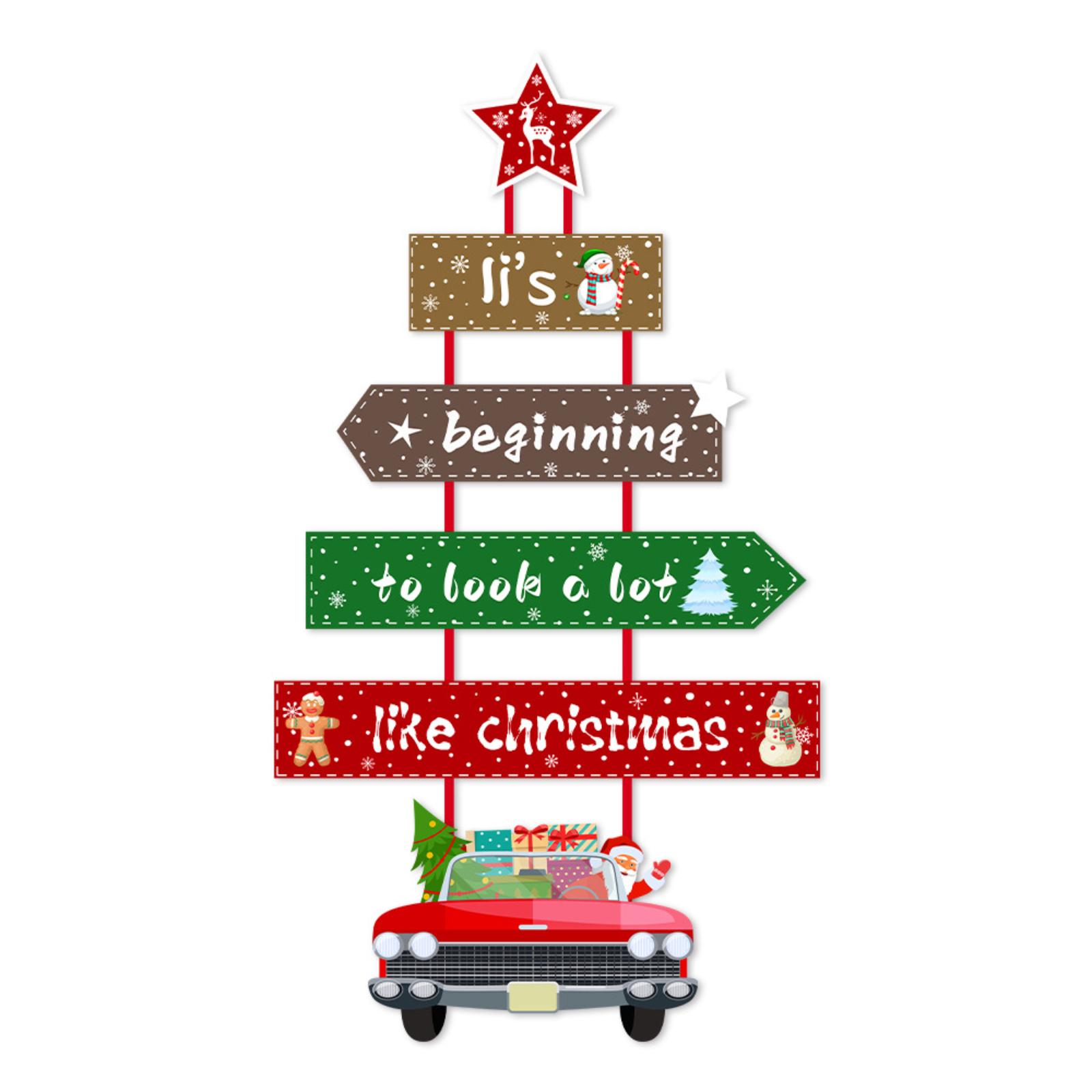 

Christmas New Door Hanging Christmas Holiday Party Atmosphere Decoration Hanging Door Sign Customization One Size