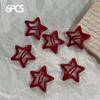6 Pcs/Lot New Red Star Snap Clip for Women Girl Fashion Metal Waterdrop Barrettes Black Hairpin BB Clip Hair Clip Accessories