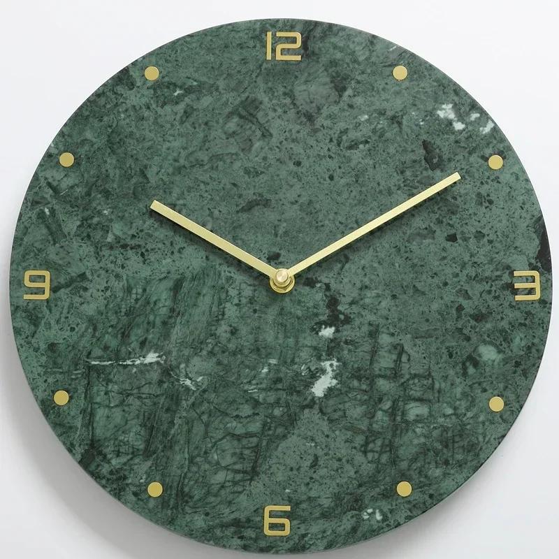 Nordic Large Wall Clock Modern Design Natural Marble Clocks Home Decor for Living Room Luxury Silent Watches Bedroom DecorM5Q1K1