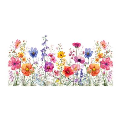 Colorful Flower Decoration Stickers By The Window
