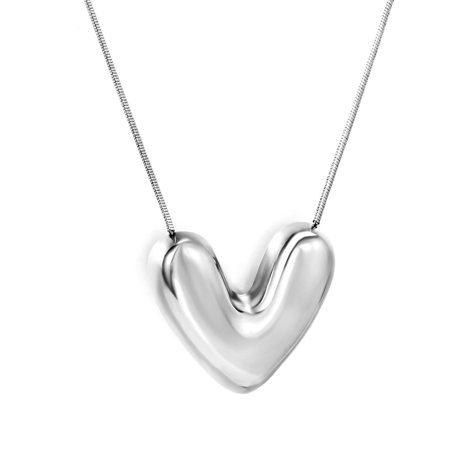 

Stainless Steel Multi Style 1pcs Heart Pendant Necklace Women Unisex Love Cute Sweater Chain Dating Jewellery Gift Gold Plate