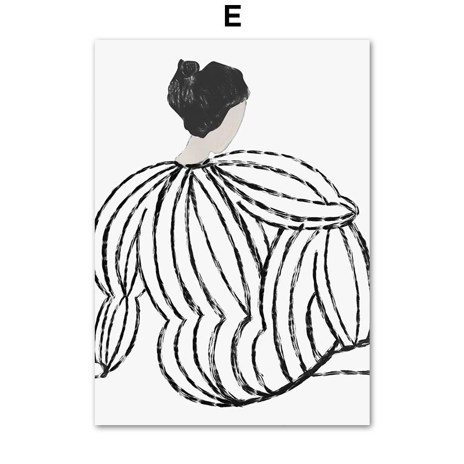 Abstract Picasso Flower Plant Stripe Girl Wall Art Prints Canvas Painting Nordic Poster Geometry Wall Pictures Living Room Decor