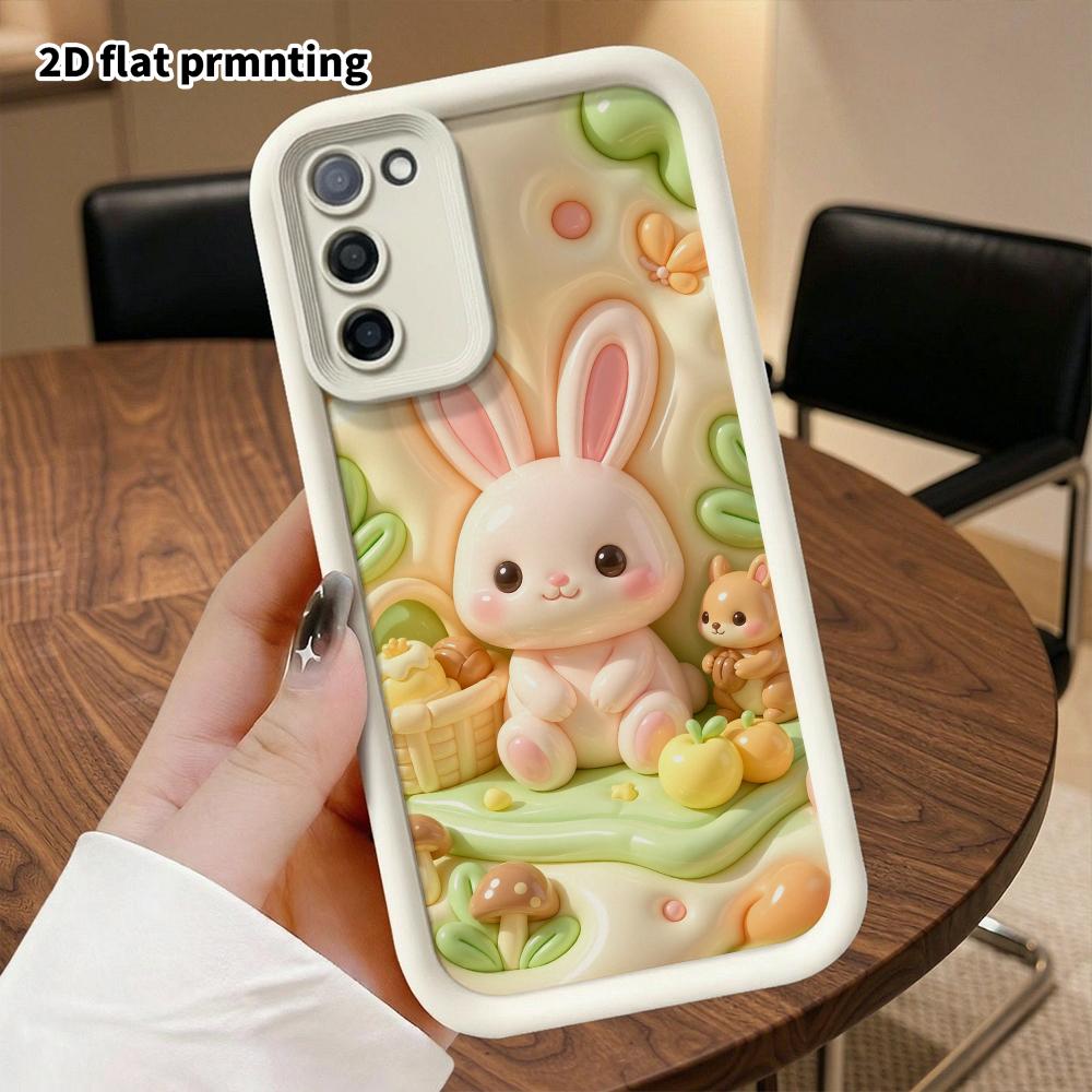 Phone Case: 2D Flat, Suitable for Samsung Galaxy A34 A35 M05 M06 S20 S22 S21 FE Plus 5G Protective Case, Forest Bunny, Perfect Christmas and Halloween