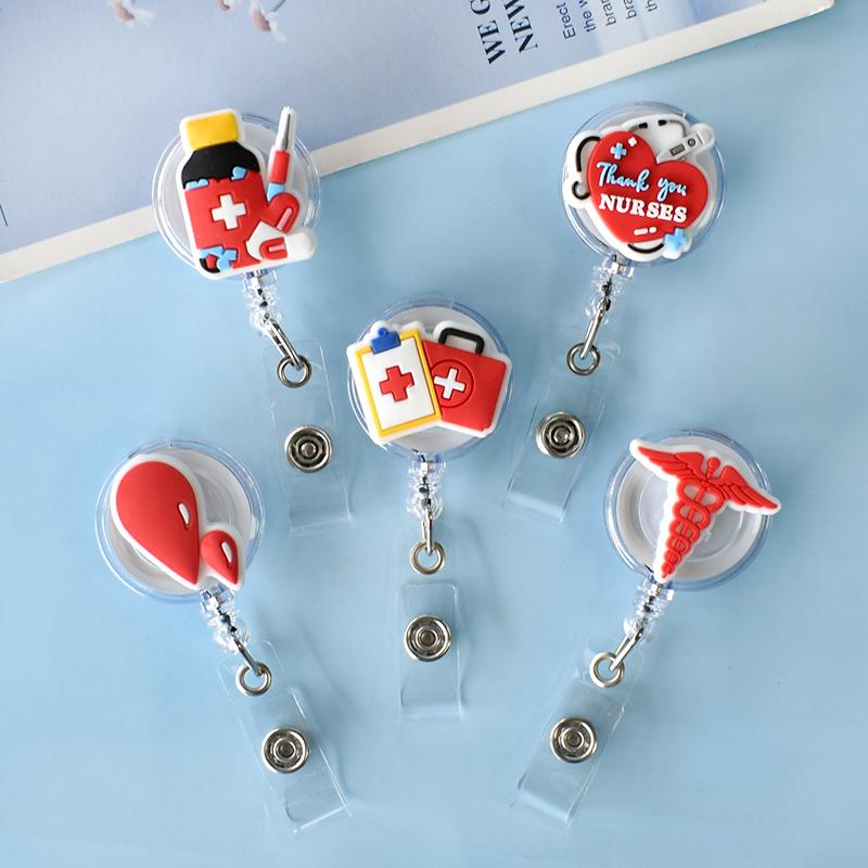 1pc Health Care Retractable Badge Reel Clips for Nurse Doctor Hospital Medical Workers Kawaii Business Card Holder Accessories