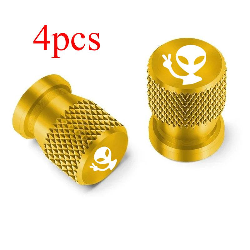 4pcs Alien Car Wheel Tire Valve Cap Stem Air Cover Car Styling Truck Car Motorbike Bike Accessorie
