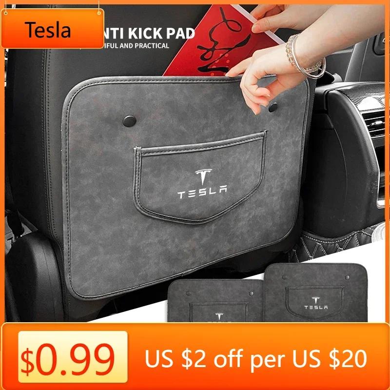 Car Sticker Tesla 1Pc Car Seat Backrest Anti-kick Pad Anti- dirt Scratch Mat Auto Interior Accessories For Tesla 3 X S Y