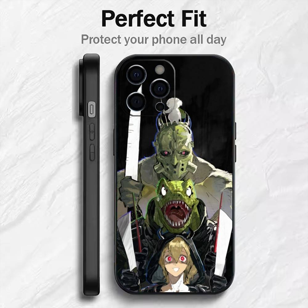 D-DorohedoroS C-Caiman-n Lizard Head Phone Case For iPhone17,16,15,14,13,12 Plus,Max Soft Silicone Black Cover iPhone16pro