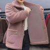 Плотное однотонное зимнее пальто-кардиган из искусственной овечьей шерсти для мамы - женская коллекция 2023 года