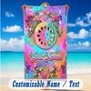 Floral Garden Theme Beach Towel Personalized Custom Name & Text Soft Quick Dry Beach Towel for Swimming Travel