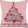 Christmas Pillowcase Linen Print Elk Snowman Home Decoration Sofa Cushion Cover
