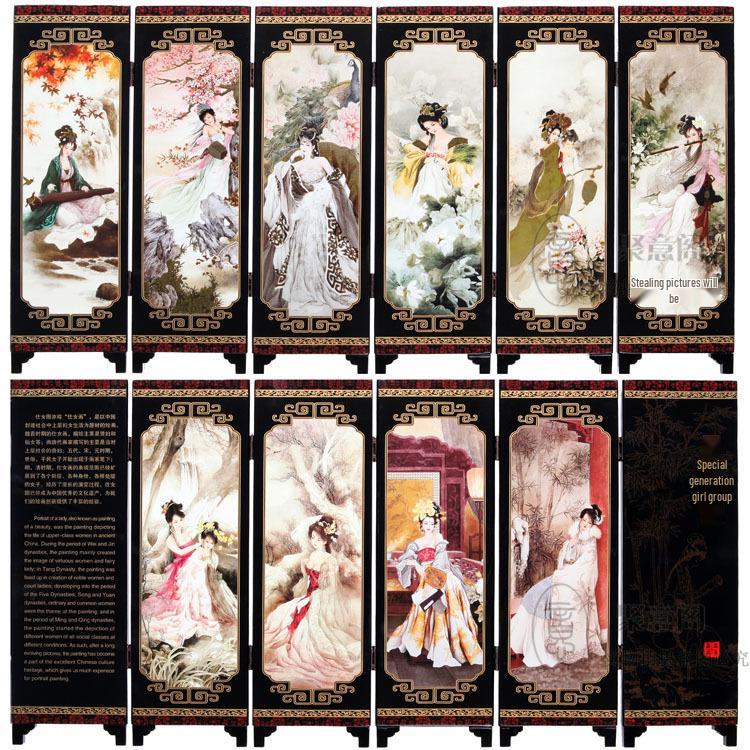 Chinese Style Desktop Lacquer Screen Ornament - Handmade Souvenir Home Decoration Gift