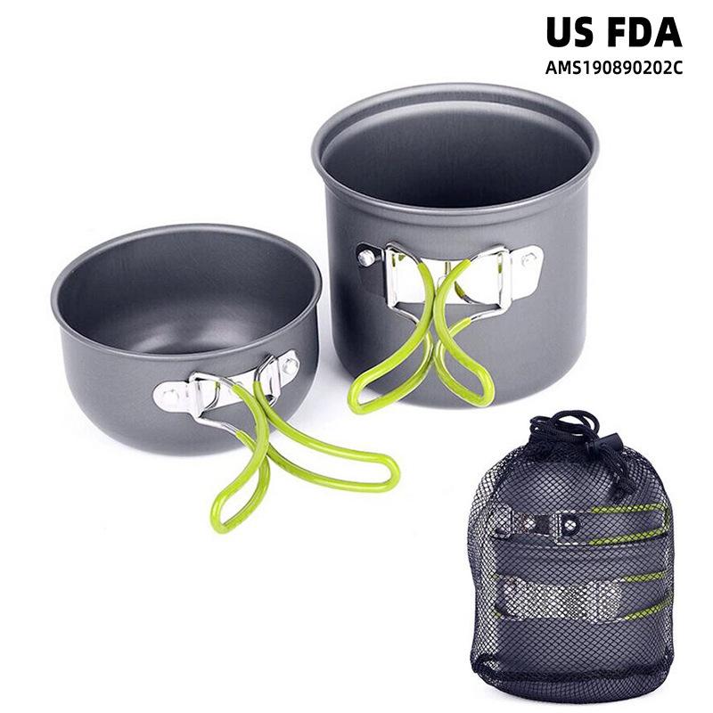 Camping Picnic Barbecue Pot With Single Picnic Portable Folding Pot Outdoor Pot Set 1-2 Person