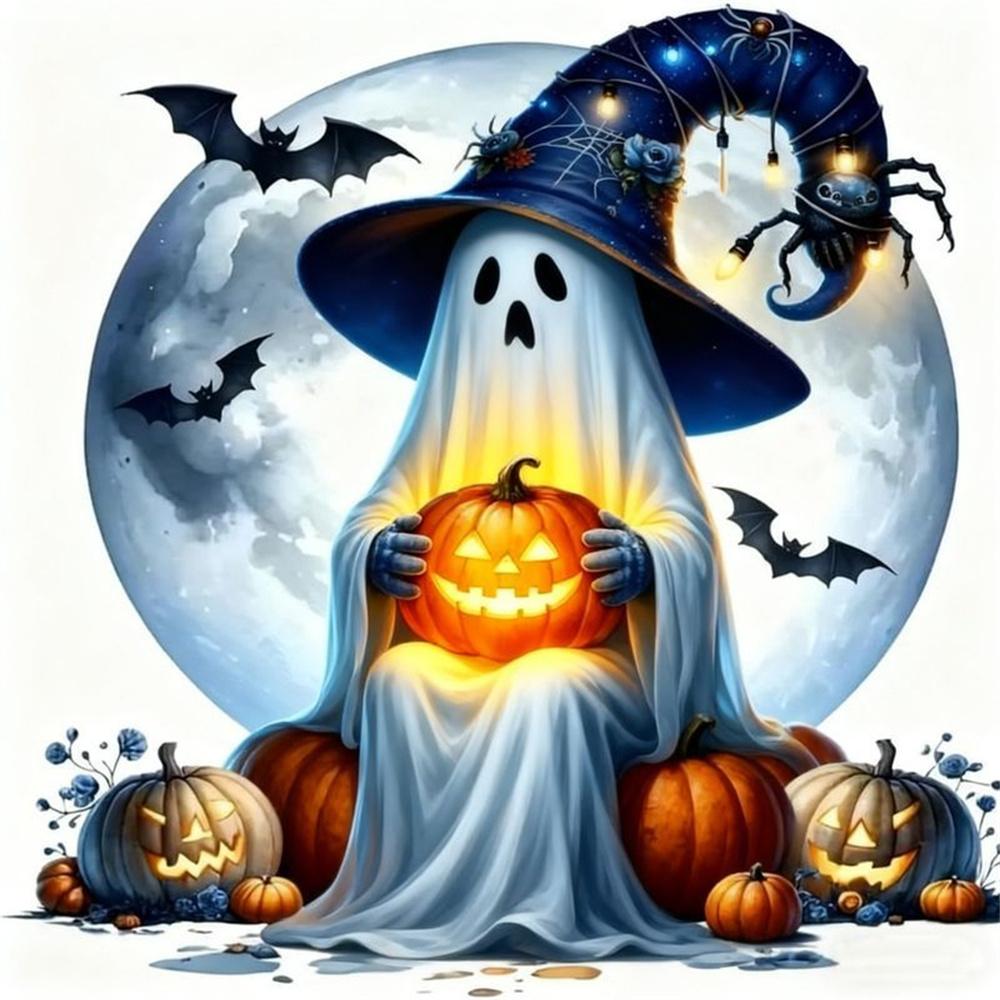 Diamond Embroidery Halloween Ghost Witch Rhinestone Picture Diamond Painting Kit Mosaic Full Square Drill Home Decor