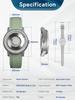EUTOUR Magnetic Watch Men's Cool Simple Casual Quartz Watch Magnetic Ball Design 5ATM Waterproof 40MM Dial Rubber Band Green