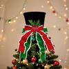 Christmas Tree Topper Whimsical Bow Hat Decoration Check Bows Xmas Ornament Winter Holidays Home Decor Fits Most Trees Festive Gift
