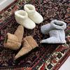 Oriental Traffic Size Unisex Room Boots for Indoor Winter Fluffy Boa Fabric for Warmth and Cold Protection G-0011 L.Grey, 24.0 Cm, Use,