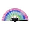 QX2E Light Sensitive Foldable Bamboos Hand Fan for Concerts Raves and Costume Parties