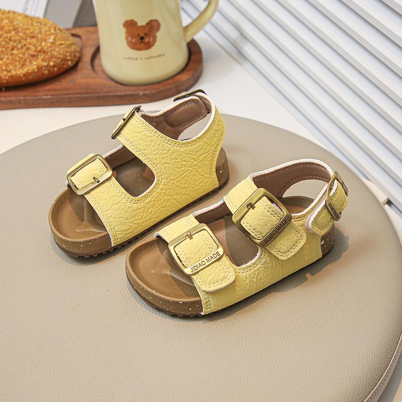 

Comfort Thick Bottom Back Strap Sandals Children Summer Metal Buckle Decorat Soft Sandals Children Non Slip Beach Slippers 24