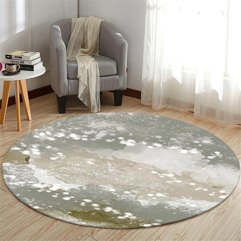 Modern Art Earth Moon Round Carpet Mat Rug Abstract Swirl Starry Sky Ink Splash  Home Decoration Living Room Bedroom Office