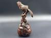 Chinese Antique Boxwood Carved Magpie Statue Exquisite Sculpture Home Decor Art