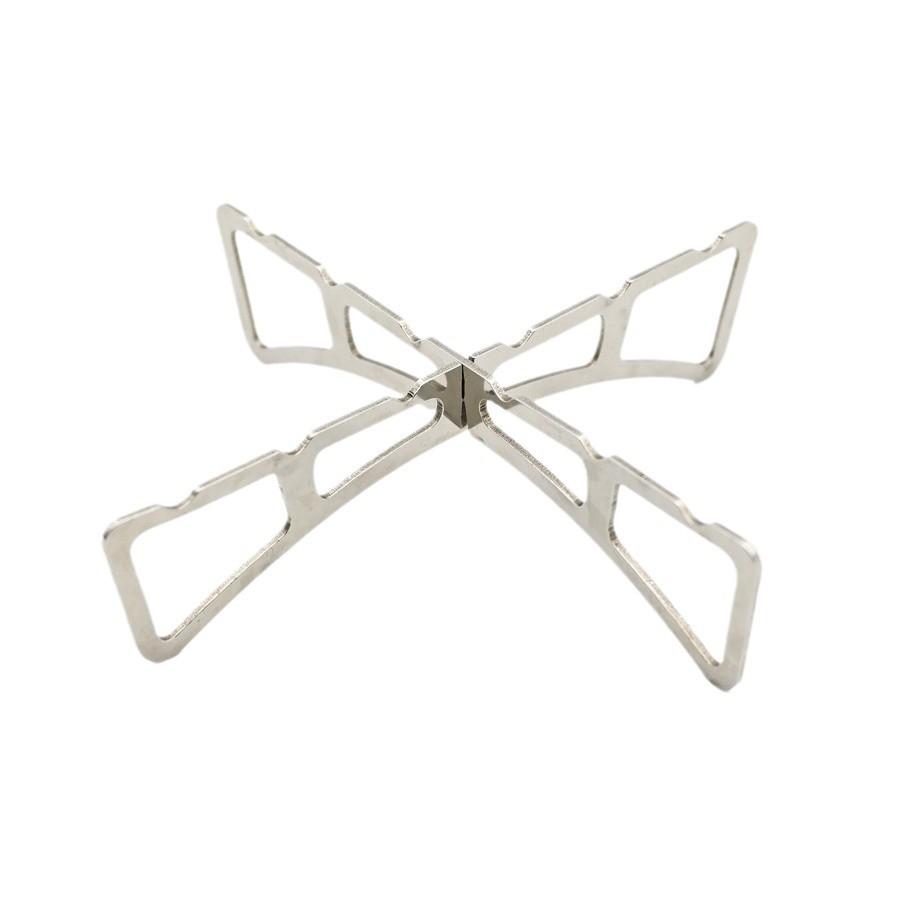 

1PCS Outdoor Stainless Steel Cross Bracket - Multi-Function Camping BBQ Picnic Stand Kitchen Pot Pad Steaming Rack for Camping 15.4x2cm серебряный