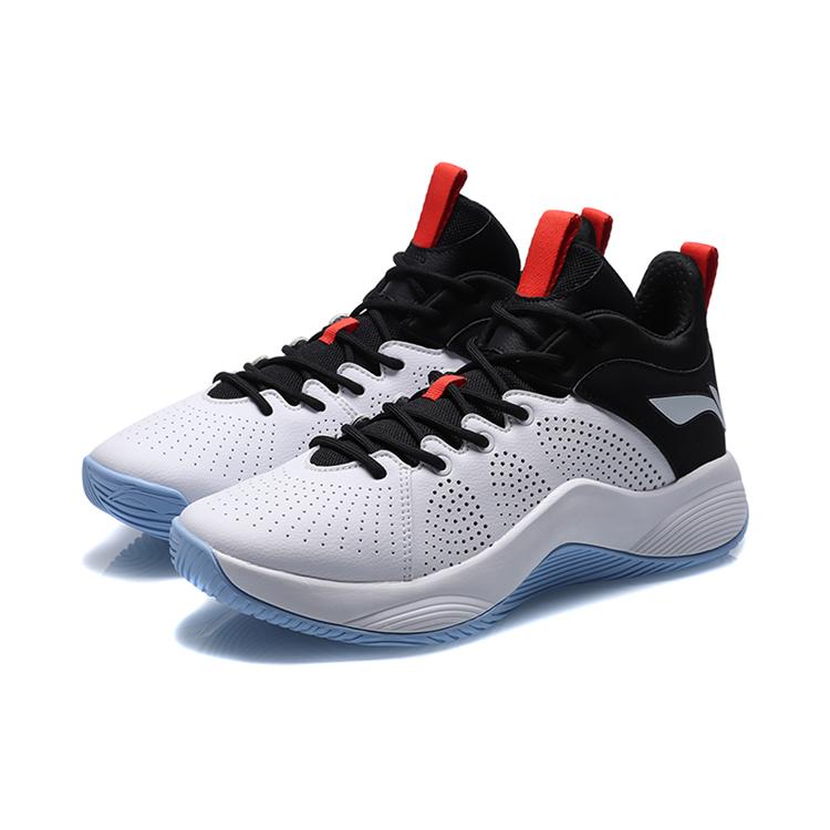 New LiNing Mid-Top Basketball Shoes Men's Black White ABPR001-2