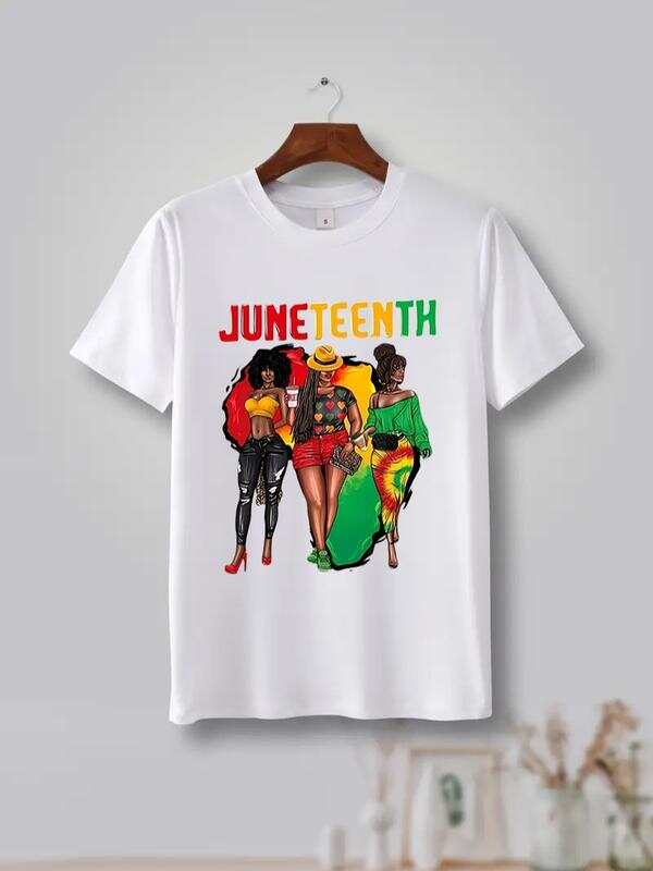 

Short Sleeve JuneT-Shirtnth Printed Crew Neck Unisex s Graphic T-Shirt S