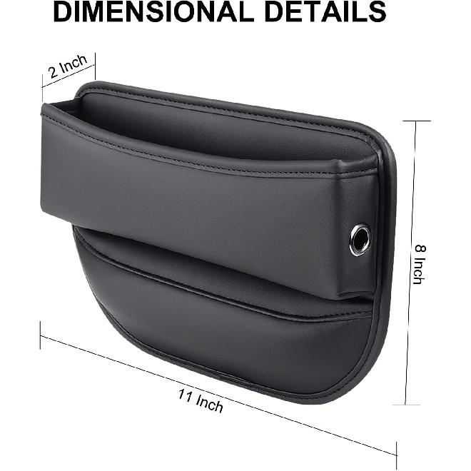 Elegancki 2-pak wypełniaczy szczelin w fotelu samochodowym, organizer na fotel samochodowy z wysokiej jakości skóry, uniwersalny schowek do fotela samochodowego, regulowany wypełniacz szczelin w fotelu dla