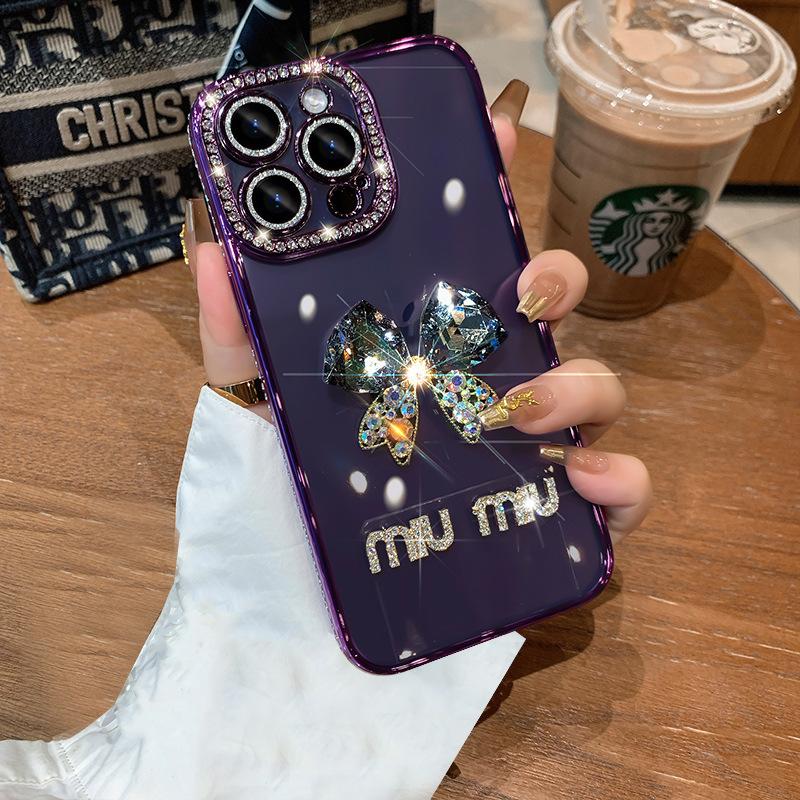 

Подходит для чехла для мобильного телефона Apple 16promax Новый 17 Пленка для объектива Iphone14 Прозрачный 15 Драгоценный камень Бант 13 iPhone 14