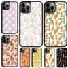 Cute Cartoon Carrot Pattern Phone Case For iPhone 17 Air 15 16e 14 13 Pro Max Coque 12 11 Pro Max PLUS Cover