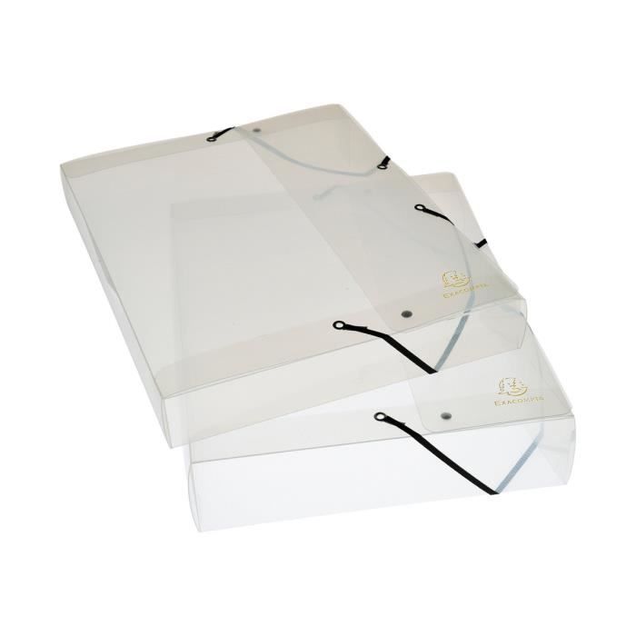 Exacompta exabox boîte de classement 60 mm a4 translucide, cristal