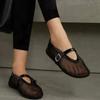 European and American round headed fishing mesh hollowed out Mary Jane single shoes for women going out in summer, new sandals