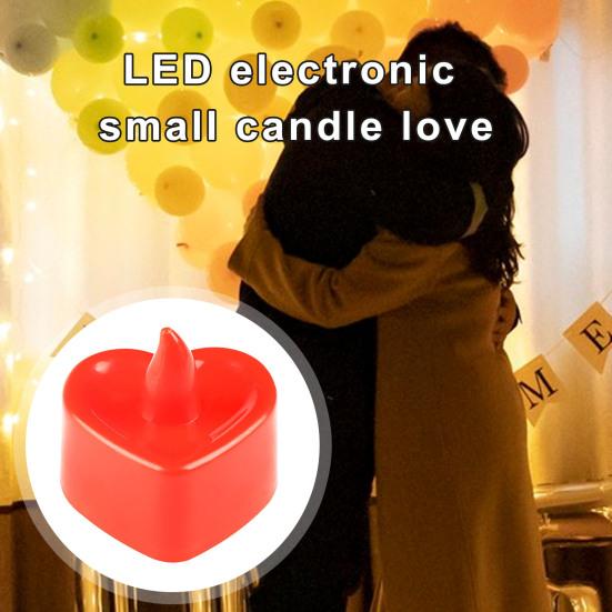 24 de bucăți lumânări LED cu petale de flori artificiale, în formă de inimă romantică, creează o atmosferă pentru decorarea casei Kit de lumină pentru lumânări