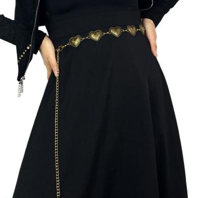 Casual Luxury Design Meta Waist Chain Versatile Adjustable Punk Goth Belts Heart Shape Suit Coat Waist Chain