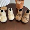 2024 Winter Neue Kinder Ballerinas Fellüberzug Zehenbereich Leicht Warm Kinder Mode Schleife Freizeit Mary Jane Schuhe