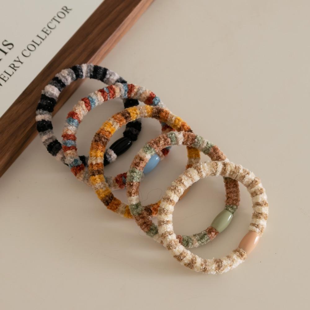 

5 шт. Модные европейские и американские плюшевые эластичные резинки для волос для женщин, девушек, резинки для волос, веревка для аксессуаров для волос, держатель для хвостика