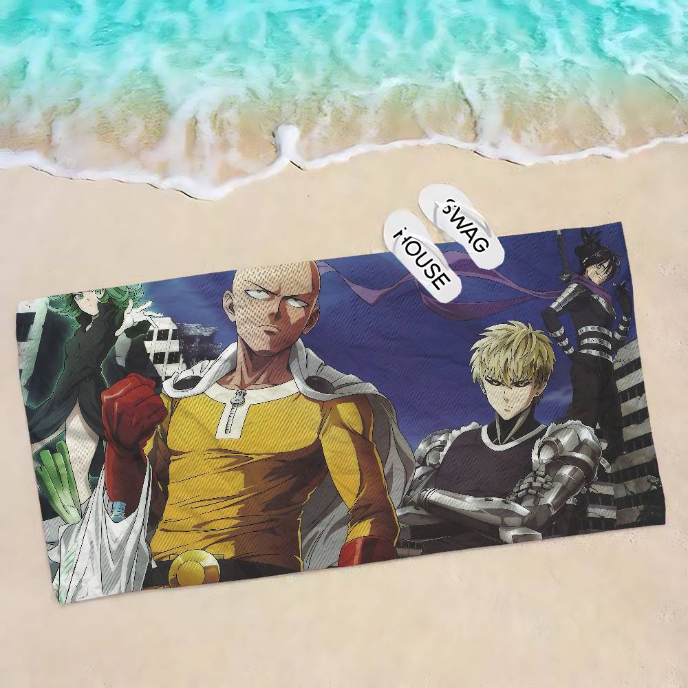 Anime One Punch Man Microfiber Beach Towel Absorbent Quick Dry Soft Yoga Swimming Resort Mountain Climbing Towel
