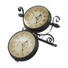 8 Double-Sided Clock Station Round Style Train Antique Wall Clock Wall mount Wrought Decorative Double Sided Grand