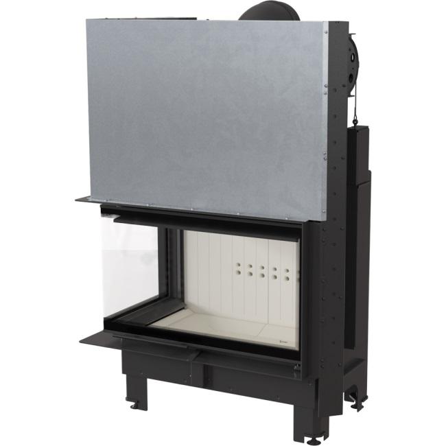 Steel Fireplace KRATKI MBO Left 15 kW Ø 200 Lift-up Self Closing Door