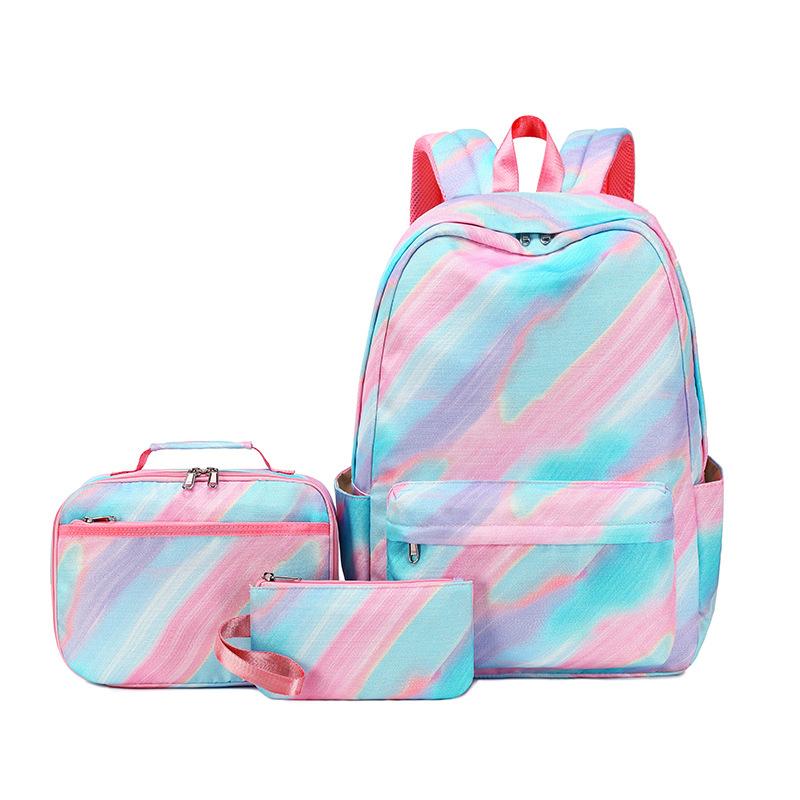 3-delige Set Kinder Schoolrugzak Leuke Student Rugzakken voor Tienermeisjes Waterdichte Schooltassen Met Lunchtas Etui